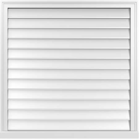 Ekena Millwork Vertical Surface Mount PVC Gable Vent w/ 2"W x 2"H , Brickmould Sill Frame, 38"W x 38"H GVPVE38X3803SN